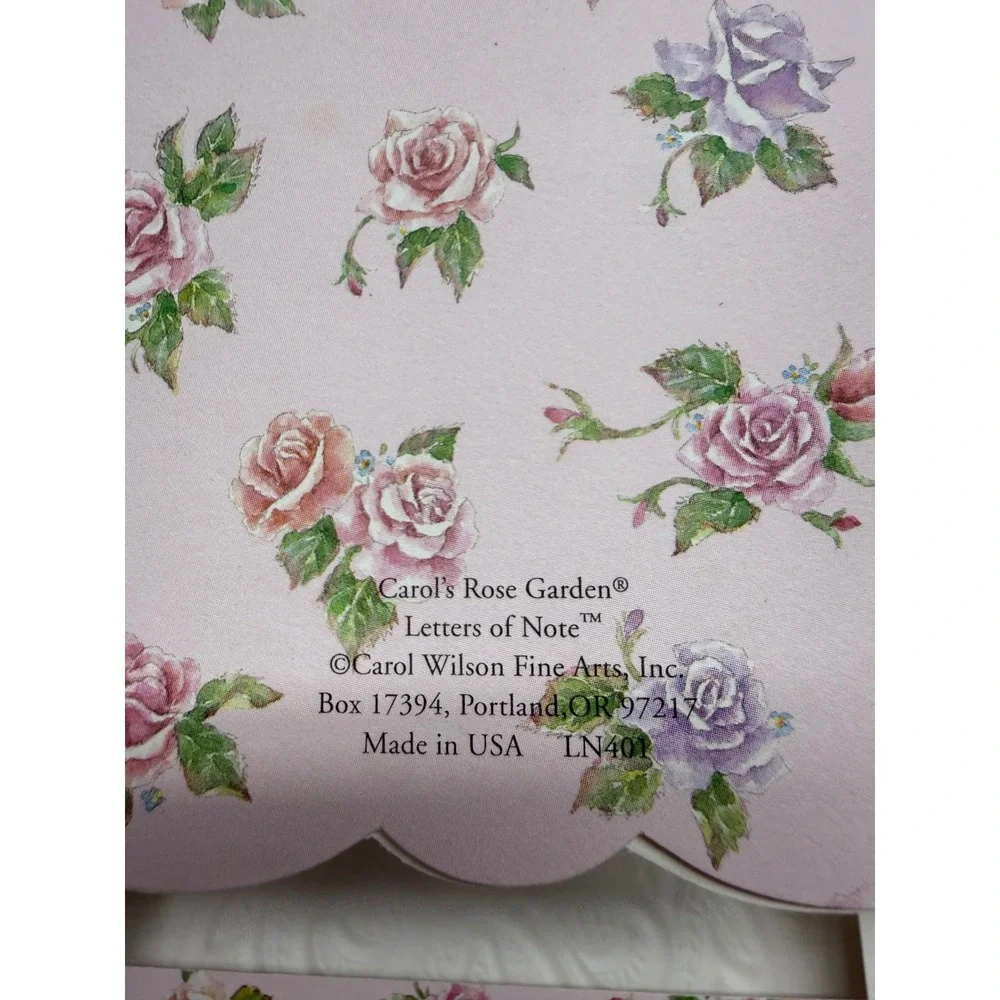 Carol Wilson Rose Garden Monogram D Initial Floral Embossed Stationery Set 9 ct